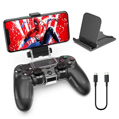 OIVO Soporte Smartphone para Mando PS4, Soporte Clip para teléfono móvil para Controlador de PS4 Gamepad, Soporte Ajustable para Teléfono