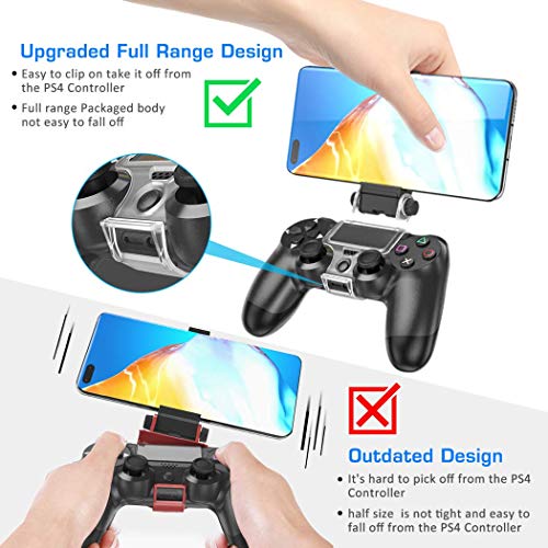 OIVO Soporte Smartphone para Mando PS4, Soporte Clip para teléfono móvil para Controlador de PS4 Gamepad, Soporte Ajustable para Teléfono