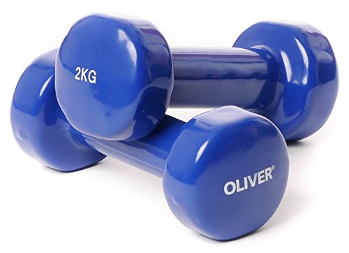 Oliver - Pesas (2 unidades, revestimiento de vinilo) 2 x 2.0 kg bleu