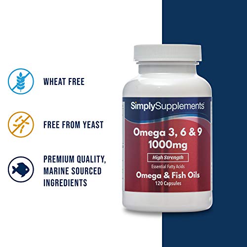Omega 3-6-9 1000 mg - ¡Bote para 8 meses! - 240 Cápsulas - SimplySupplements