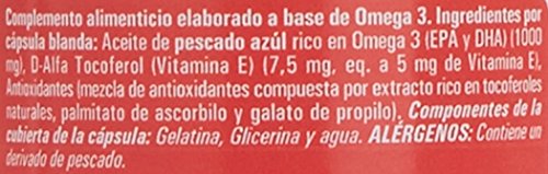 Omega 3, Cápsulas de Omega 3, Aceite de pescado Azul, 90 cápsulas, bueno para el corazón (90)