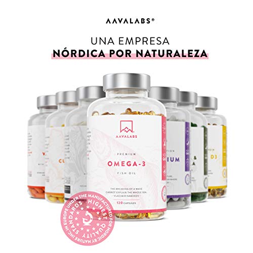 Omega 3 de Aceite de Pescado [2000 mg] - Alta Potencia - Destilado Molecularmente para mayor pureza - Fuente de Ácidos Grasos - 800 mg EPA - 400 mg DHA - 120 cápsulas blandas - suministro de 60 días