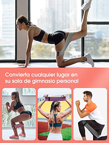 OMORC Bandas Elasticas Gluteos, Bandas Elasticas musculacion, Bandas de Resistencia de 4 Niveles, Cintas Elasticas Antideslizantes, para Cadera, Piernas, Brazos, Yoga, Pilates, Fitness, Crossfit