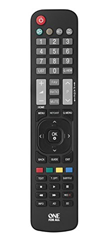 One For All URC1911 - Mando a distancia de reemplazo para Televisores LG – Control remoto universal para todo tipo de TVs de la marca LG - negro