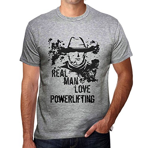 One in the City Powerlifting, Real Men Love Powerlifting Hombre Camiseta Gris Regalo De Cumpleaños 00540