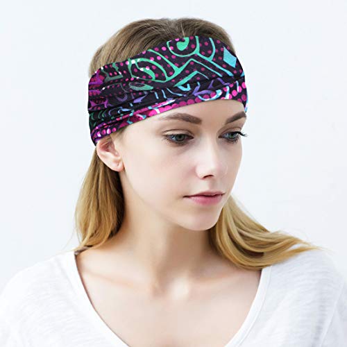 (One size, Black color Series) - 6 PCS Seamless Multifunctional Headwear Bandana Scarf Tube Elastic Headband UV Resistance Headwrap for Running Riding Hiking Yoga Sports