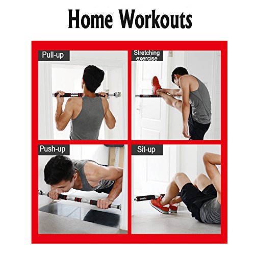 ONETWOFIT barra dominadas puerta, Ajustable a Puertas con un Ancho de 65-85 cm/Barra para dominadas, Peso máximo de Usuario de hasta 150 kg-Entrenamiento Efectivo de la Parte Superior del Cuerpo HK664