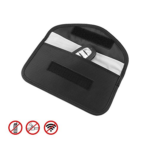 ONEVER Bolsa De Bloqueo De Señal, GPS RFID Faraday Bolsa De Protección De Jaula, Funda para Teléfono Móvil Protección De La Privacidad Y Llave De Coche Fob, Anti-rastreo Antispying (2pcs)