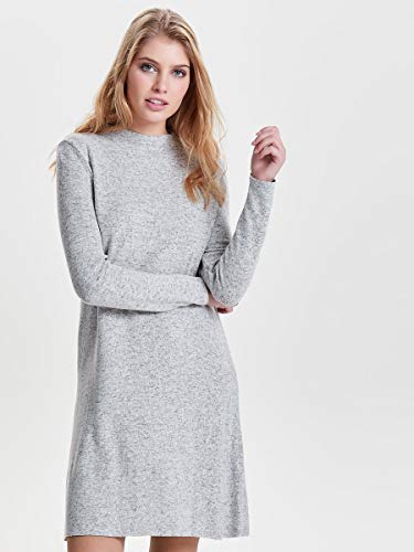 Only Onlkleo L/s Dress Knt Noos Vestido, Gris (Light Grey Melange Light Grey Melange), Medium para Mujer