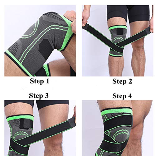 Onnea fashion 2 Piezas Rodilleras Soporte de Piernas para Hombre Mujer Apoyo de Compresión Transpirables para Deportes Correr Crossfit Baloncesto Levantamiento de Pesas Gimnasio Entrenamiento