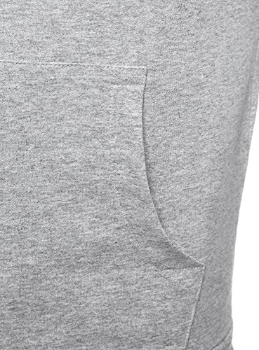 oodji Ultra Hombre Sudadera Básica con Bolsillo, Gris, ES 50 / M