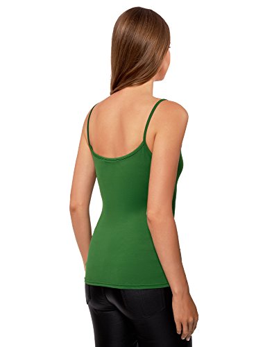 oodji Ultra Mujer Camiseta de Punto con Tirantes Finos, Verde, ES 44 / XL