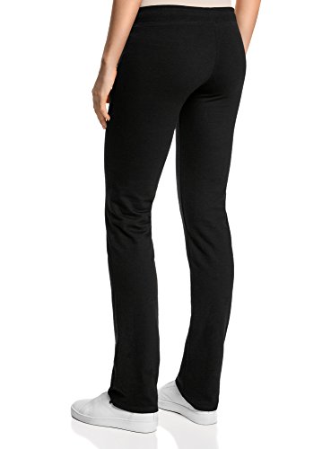 oodji Ultra Mujer Pantalones de Punto con Cordones, Negro, ES 42 / L