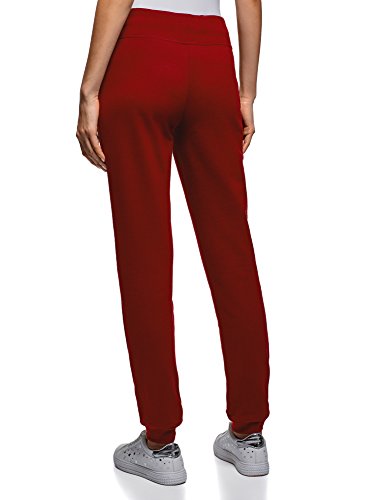 oodji Ultra Mujer Pantalones de Punto Deportivos, Rojo, ES 34 / XXS
