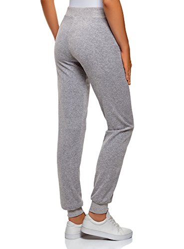 oodji Ultra Mujer Pantalones Deportivos con Cordones, Gris, ES 40 / M