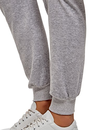 oodji Ultra Mujer Pantalones Deportivos con Cordones, Gris, ES 40 / M