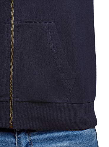 oodji Ultra Mujer Sudadera con Capucha y Bolsillos, Azul, ES 40 / M