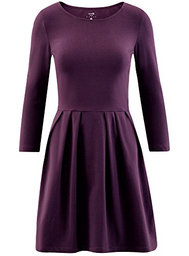 oodji Ultra Mujer Vestido de Punto Entallado, Morado, ES 38 / S