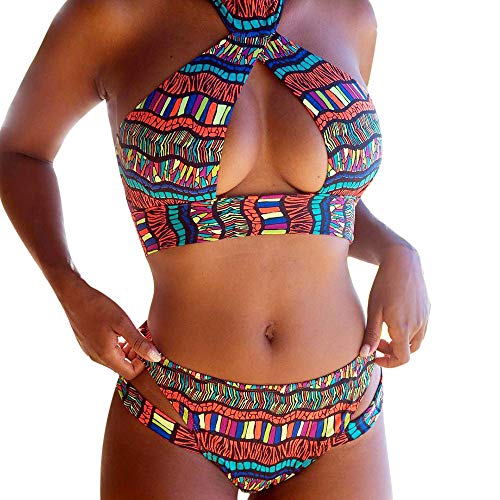 OPAKY Mujeres Sexy Bikini con Estampado de Color Conjunto Push-up Sujetador con Relleno Bikini Mujer 2019 Push up Bikini Bandeau Vendaje Brasileño Traje de Baños de Ropa de Playa