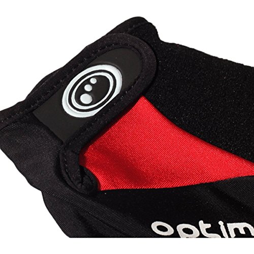 OPTIMUM Cycling Guantes de BMX Hawkley Half Finger Boy-Negro/Rojo/Pequeño, niño, Small