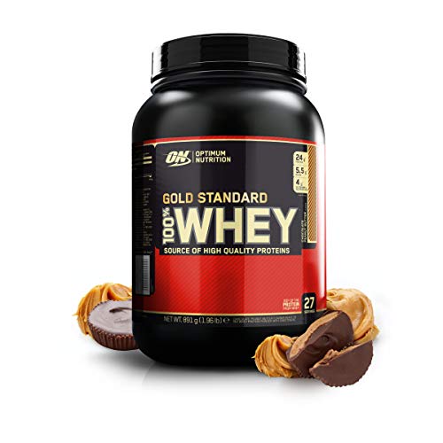 Optimum Nutrition ON Gold Standard 100% Whey Proteína en Polvo Suplementos Deportivos, Glutamina y Aminoacidos, BCAA, Chocolate Mantequilla de Cacahuete, 27 porciones, 891 g, Embalaje puede variar