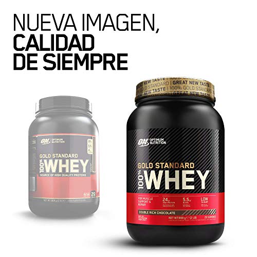 Optimum Nutrition ON Gold Standard 100% Whey Proteína en Polvo Suplementos Deportivos, Glutamina y Aminoacidos, BCAA, Double Rich Chocolate, 29 Porciones, 900 g, Embalaje Puede Variar