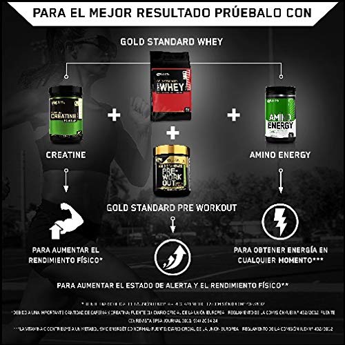 Optimum Nutrition ON Gold Standard 100% Whey Proteína en Polvo Suplementos Deportivos, Glutamina y Aminoacidos, BCAA, Fresa Deliciosa, 154 porciones, 4.54 kg, Embalaje puede variar