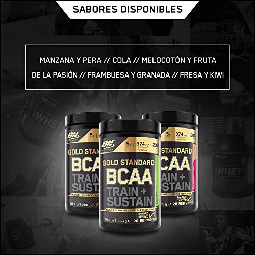 Optimum Nutrition ON Gold Standard BCAA Polvo, Suplementos Deportivos con Aminoacidos, Vitamina C, Zinc, Magnesio y Electrolitos, Cola, 28 Porciones, 266g, Embalaje Puede Variar