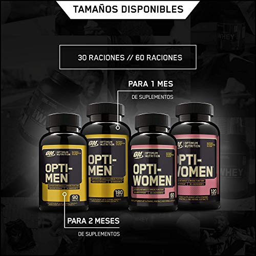 Optimum Nutrition ON Opti-Men, Suplemento Multivitamínico, Multivitaminas y Minerales para Hombres con BCAA, Glutamina, Vitamina C, Zinc y Magnesio, sin sabor, 60 porciones, 180 Cápsulas