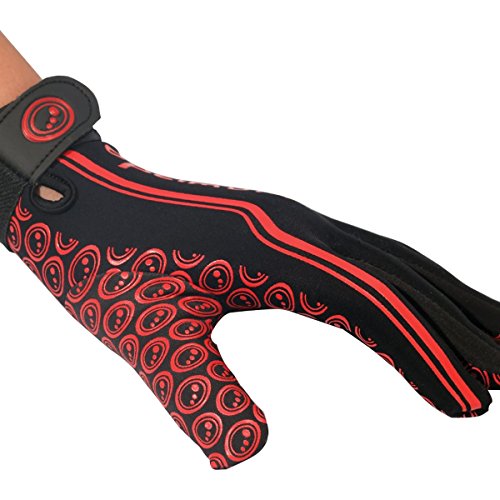 Optimum Velocity Guantes de Rugby Junior, Unisex Juventud, Negro/Rojo, 2X-Pequeño