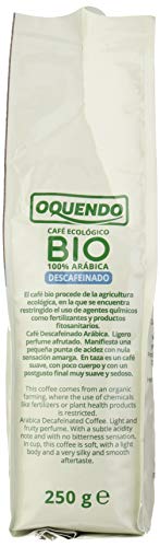 OQUENDO - Café Bio molido Descafeinado (Ecológico) - 4 de 250 gr. (Total 1000 gr.)