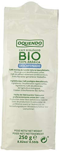 OQUENDO - Café Bio molido Descafeinado (Ecológico) - 4 de 250 gr. (Total 1000 gr.)