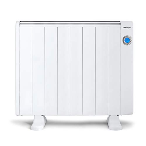 Orbegozo RRE 1510 Emisor Térmico Bajo Consumo, 8 Elementos de Calor, Pantalla Digital LCD, Mando a Distancia, Funcionamiento Programable, 1500 W, Aluminio, Color blanco