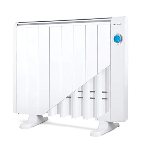 Orbegozo RRE 1510 Emisor Térmico Bajo Consumo, 8 Elementos de Calor, Pantalla Digital LCD, Mando a Distancia, Funcionamiento Programable, 1500 W, Aluminio, Color blanco