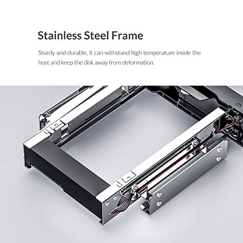 ORICO 1106SS 3.5 pulgadas a 5.25 pulgadas HDD Converter (3.5 pulgadas SATA SAS HDD Rack móvil HDD-ROM Tamaño 5.25) Soporte 5.25 "a 3.5" Montaje del adaptador de disco duro SATA Convertidor de soporte con Power Swtich control, libre de la herramienta