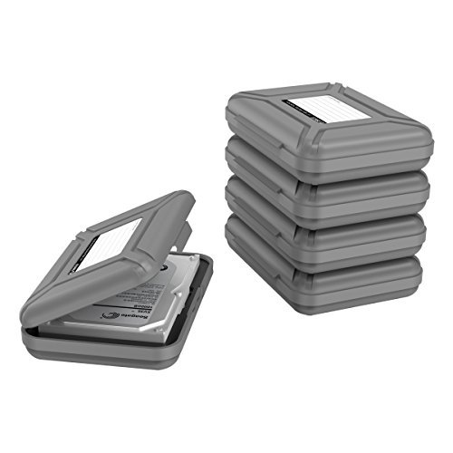 ORICO - 5 Pzs Funda Protectora para Disco Duro DE 3,5 Pulgadas - Estuche Protector para Western Digital WD Seagate Toshiba Samsung (3.5", Gris)