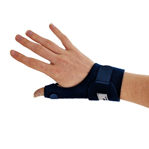 Órtesis Neopreno Para Pulgar - La ferula pulgar Actesso es perfecta para dolor de pulgar, tendinitis, esguinces y distensiones - izquierda o derecha - tamaño universal (Izquierda, Azul)