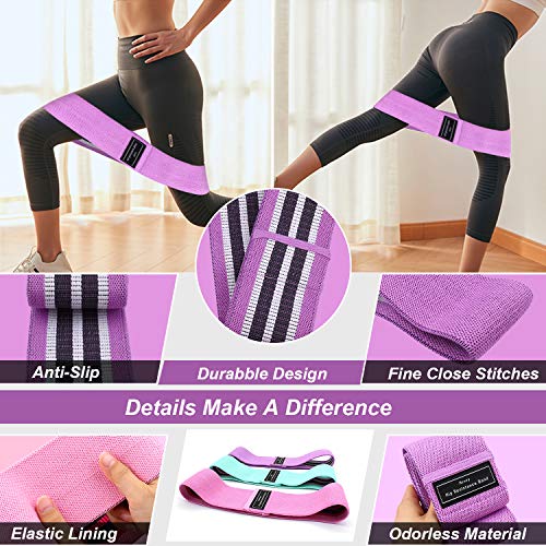 osloon Bandas Elasticas Gluteos, Juego de 3 Bandas Elásticas Musculacion para Fitness con 3 Niveles, Resistencia Antideslizante para Piernas y Glúteos, Pilates,Yoga,Fisioterapia,Estiramientos