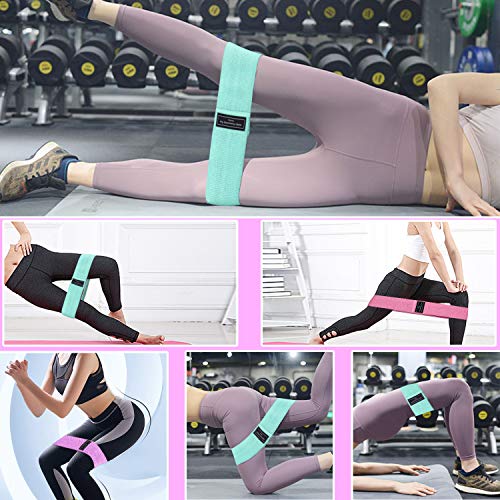 osloon Bandas Elasticas Gluteos, Juego de 3 Bandas Elásticas Musculacion para Fitness con 3 Niveles, Resistencia Antideslizante para Piernas y Glúteos, Pilates,Yoga,Fisioterapia,Estiramientos