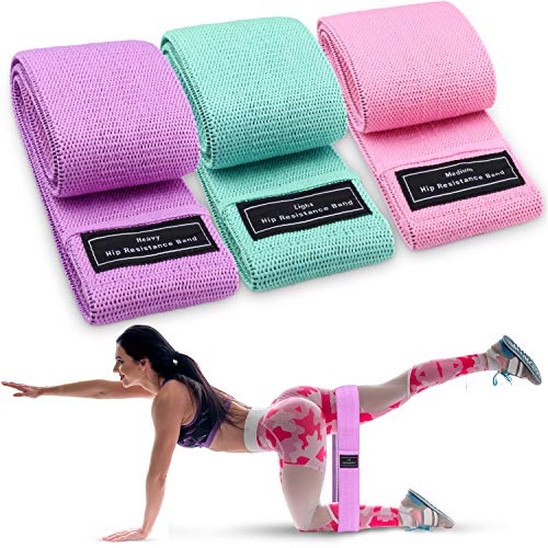 osloon Bandas Elasticas Gluteos, Juego de 3 Bandas Elásticas Musculacion para Fitness con 3 Niveles, Resistencia Antideslizante para Piernas y Glúteos, Pilates,Yoga,Fisioterapia,Estiramientos