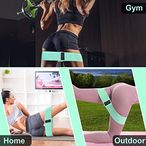 osloon Bandas Elasticas Gluteos, Juego de 3 Bandas Elásticas Musculacion para Fitness con 3 Niveles, Resistencia Antideslizante para Piernas y Glúteos, Pilates,Yoga,Fisioterapia,Estiramientos