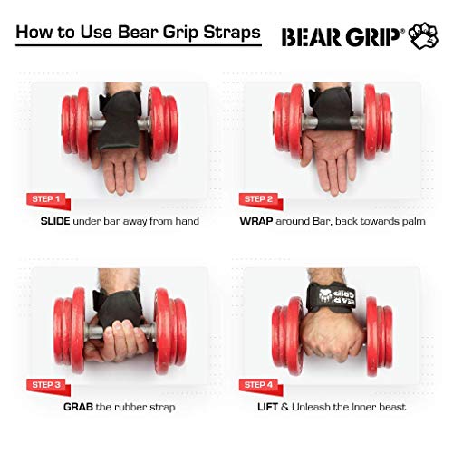 Oso Grip Multi Grip Correas/Ganchos, Premium Heavy Duty Levantamiento de Pesas/Guantes