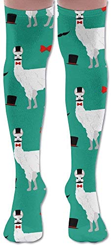 ouyjian Llama Mustache Compression Socks,Knee High Compression Sock Women & Men - Best Running,Athletic Sports,Crossfit,Flight Travel Trend 2179