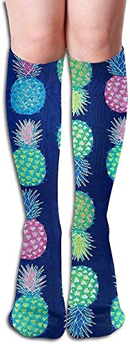 ouyjian Pineapple Compression Socks,Knee High Compression Sock for Women & Men - Best for Running,Athletic Sports,Crossfit,Flight Travel Comfortable 1734