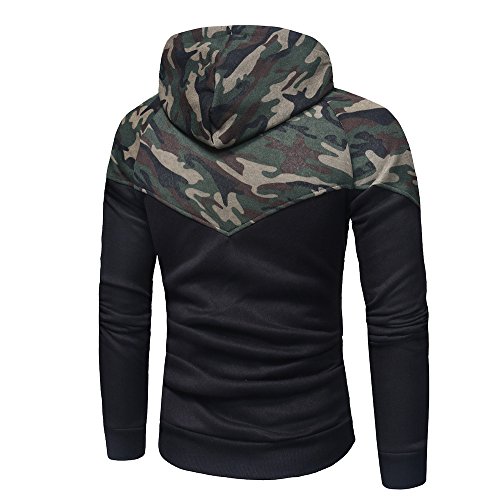 Overdose Camuflaje De Manga Larga con Capucha De ImpresióN Sudadera con Capucha Tops Chaqueta Abrigo Negro Outwear LiquidacióN Encapuchado para Hombres