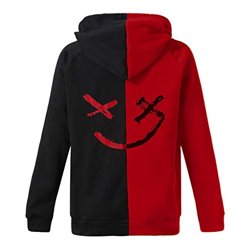 Overdose Sudadera Hombres Patchwork Slim Fit Hoodie OtoñO Moda Outwear Nueva Blusa Adolescente Top 2018 Sudadera (2X-Large, Rojo)