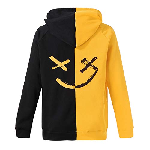 Overdose Sudadera Hombres Patchwork Slim Fit Hoodie OtoñO Moda Outwear Nueva Blusa Adolescente Top 2018 Sudadera (Large, A-Amarillo)