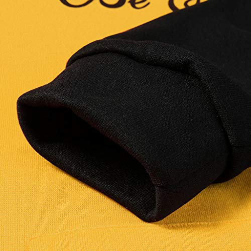 Overdose Sudadera Hombres Patchwork Slim Fit Hoodie OtoñO Moda Outwear Nueva Blusa Adolescente Top 2018 Sudadera (Small, A-Amarillo)