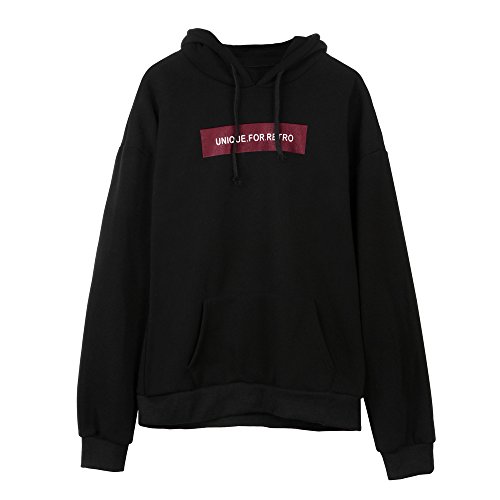 Overdose Sudadera Manga Larga para Mujer Nueva Sudadera con Capucha Mejor Venta Sudadera MáS TamañO Sudadera con Capucha Tops Blusa (6XL, Negro)