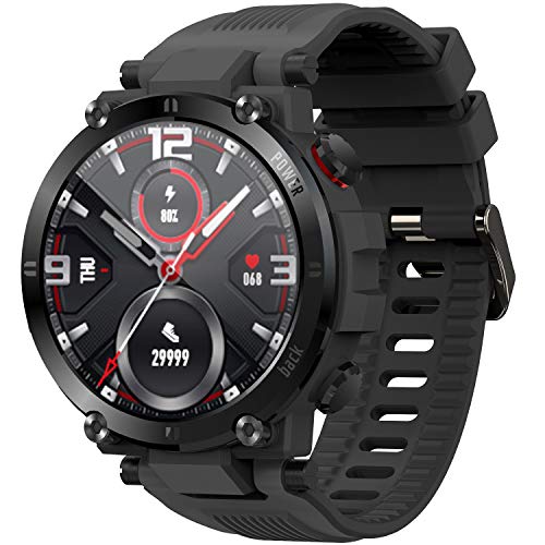 O'woda D13 Smartwatch, 1.3 Inch Reloj Inteligente con Pulsómetro Presión Arterial,Monitor de Sueño Podómetro Contador de Caloría, Hombre Mujer niños Reloj Deportivo,Compatible para Android iOS (Negro)